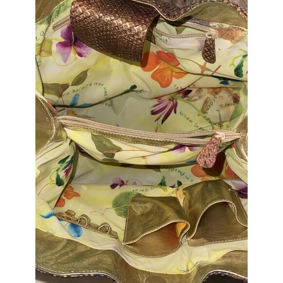 Vintage Fatto A Mano Carlos Falchi Bronze Snakeskin Hobo Bag EUC - Picture 14 of 15